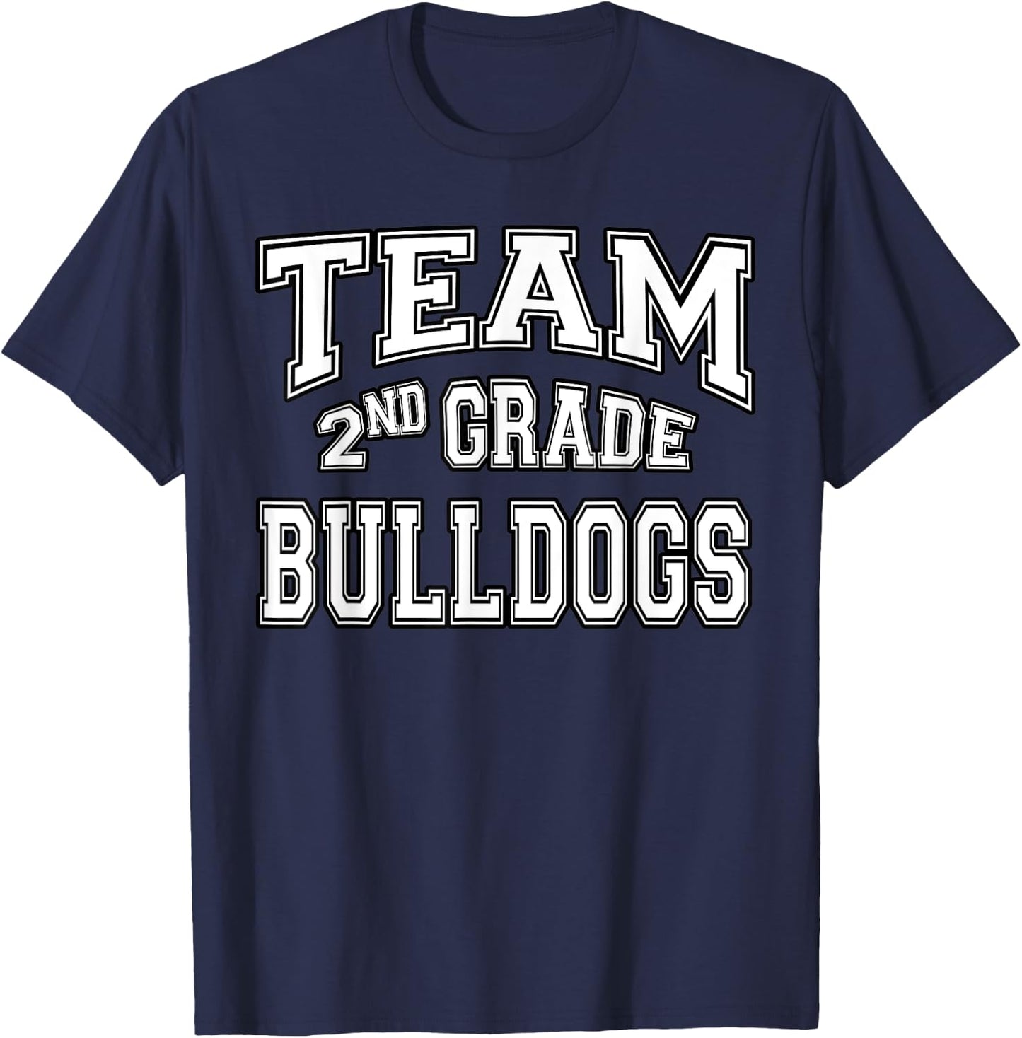 Team 2nd Second Grade Bulldogs Student Back To School T-Shirt - T-Shirt | Navy
