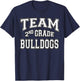 Team 2nd Second Grade Bulldogs Student Back To School T-Shirt - T-Shirt | Navy