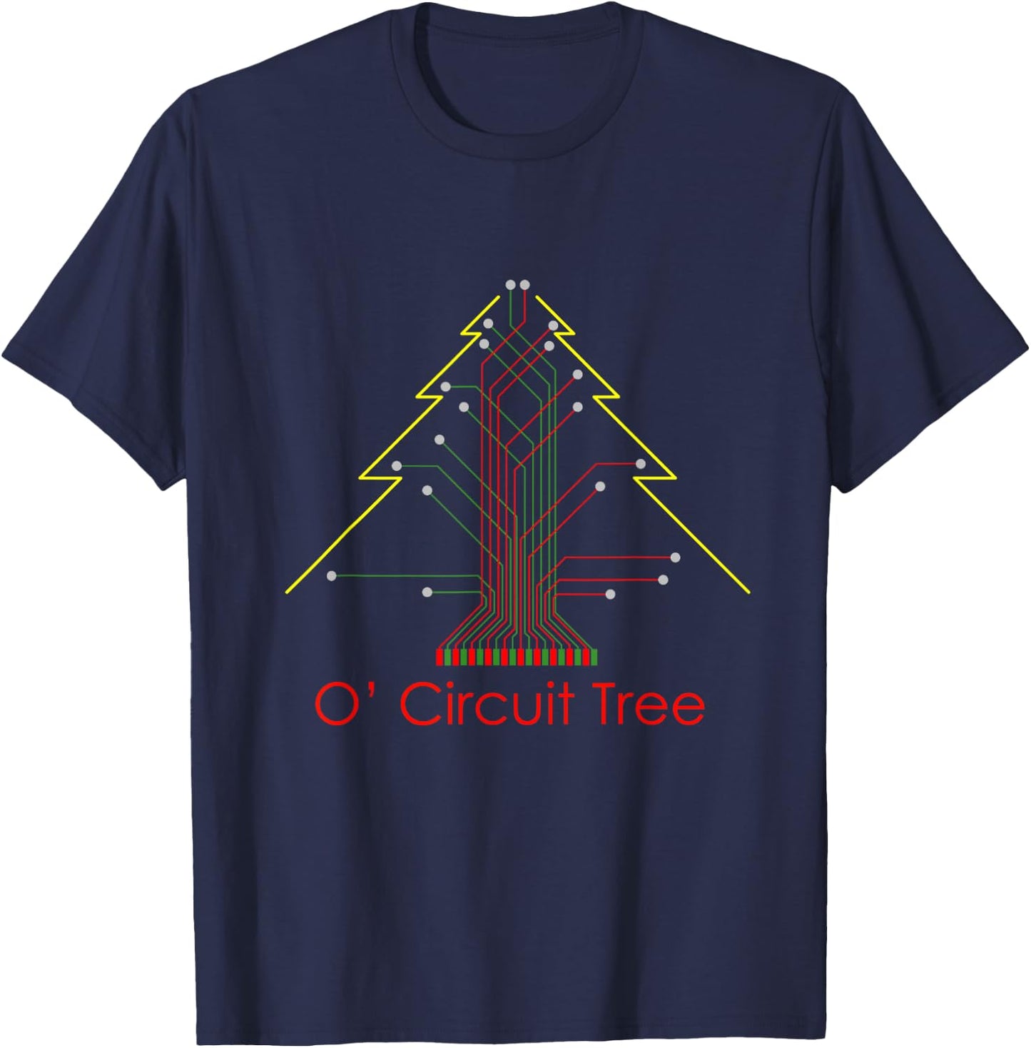 Electrical Engineer Nerd Shirt, Circuit Christmas T-Shirt - T-Shirt | Navy