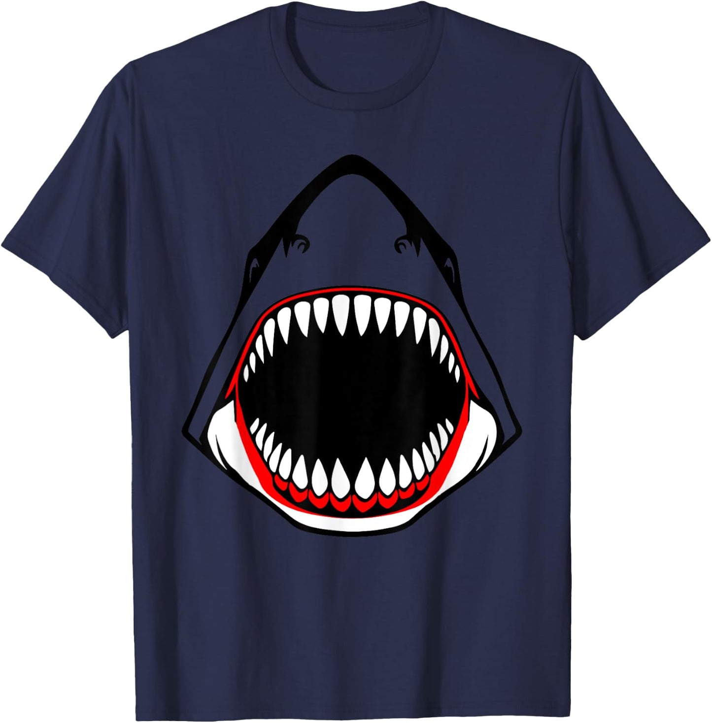 Shark Animal Jaws Open Mouth Head Costume Halloween Cosplay T-Shirt - T-Shirt | Navy