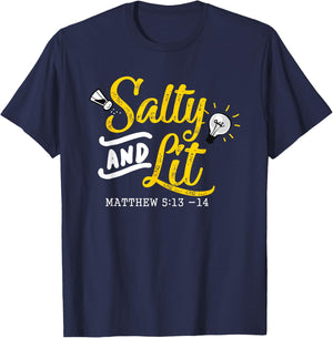 Salty & Lit Matthew 51314 Christian Funny Cute T Shirt T-Shirt - T-Shirt | Navy
