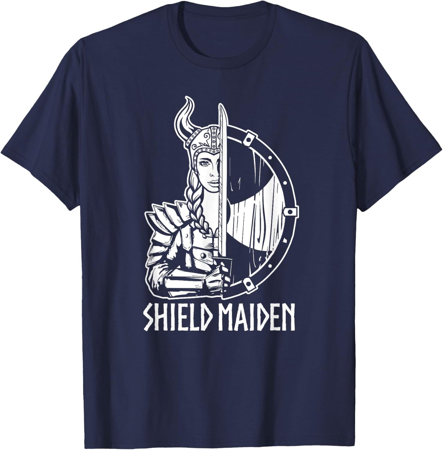Women Shield Maiden Shirt Girl Viking T-Shirt - T-Shirt | Navy