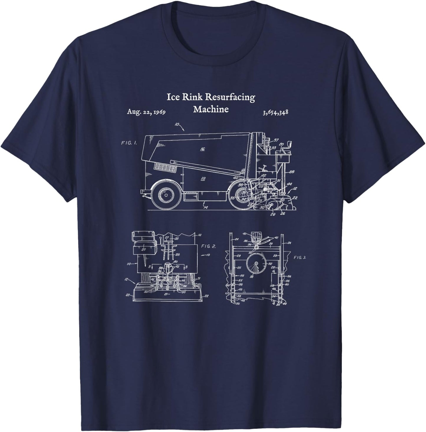 Hockey Ice Rink Resurfacing Machine Shirt - Skating T-Shirt - T-Shirt | Navy
