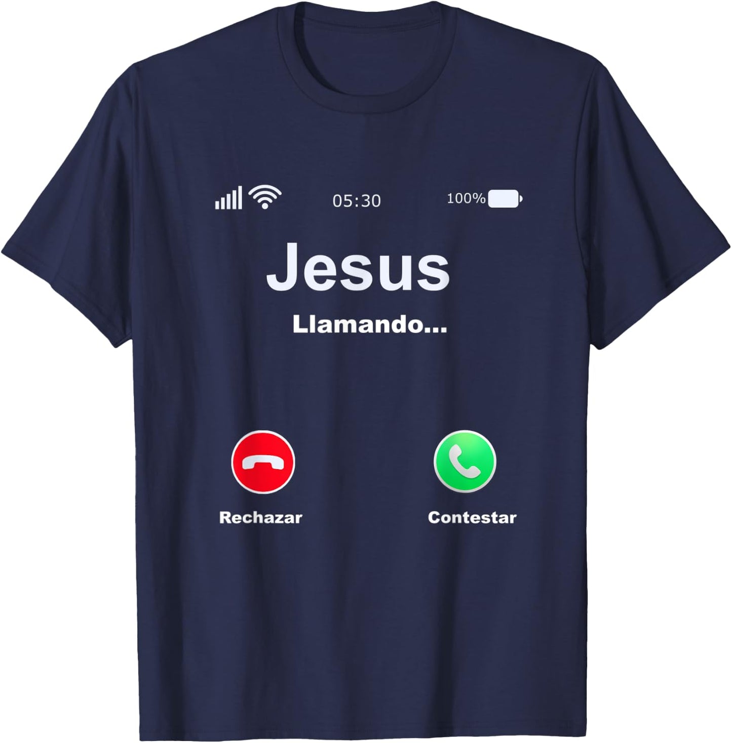 Jesus Llamando T-Shirt - T-Shirt | Navy