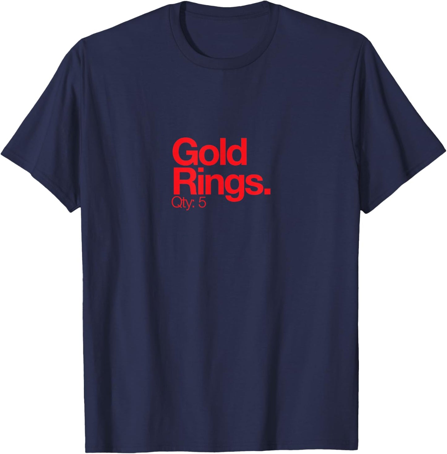 Gold Rings Q 5 Minimalist 12 Days Of Christmas T-Shirt - T-Shirt | Navy