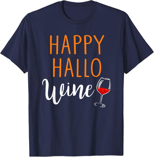 Happy Hallo Wine T-Shirt - T-Shirt | Navy