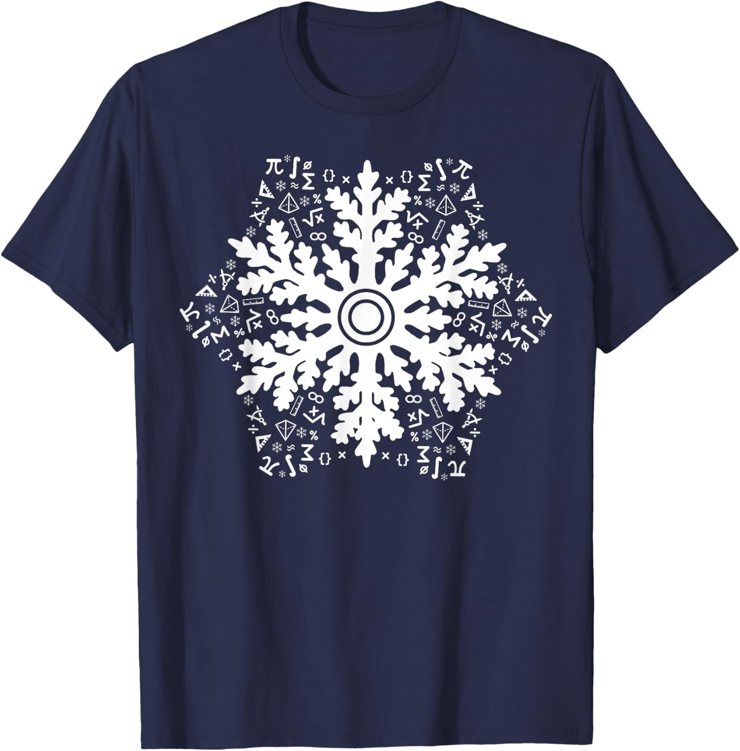 Christmas Mathematics Snowflake Math Teacher Student Pajamas T-Shirt - T-Shirt | Navy