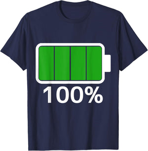 Battery 100% full energy Battery battery full T-Shirt - T-Shirt | Navy