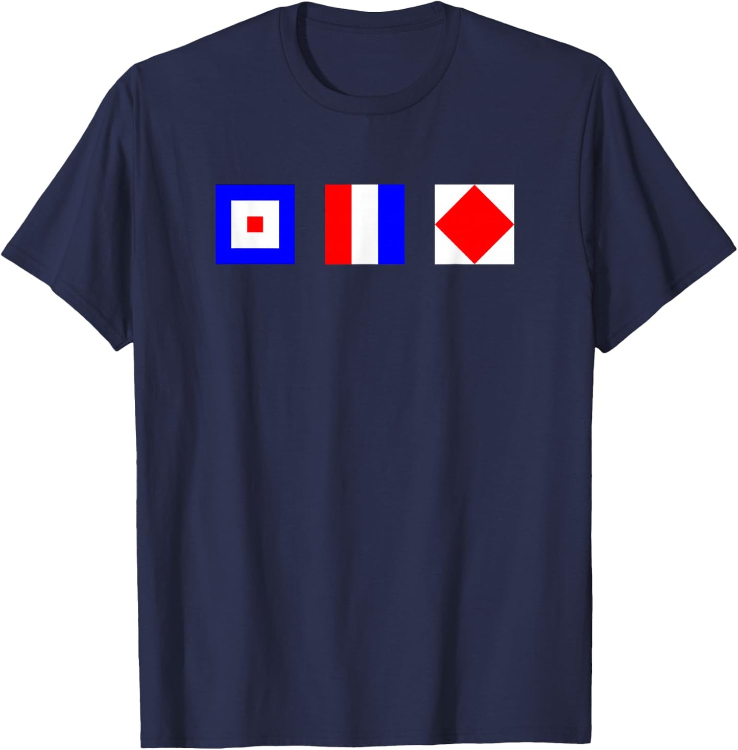 WTF Whiskey Tango Foxtrot Funny Signal Flag Shirt T-Shirt - T-Shirt | Navy
