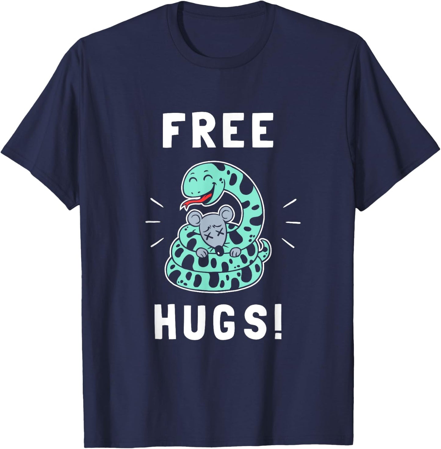 Free Hugs - Funny Python Snake Anaconda Joke T-Shirt - T-Shirt | Navy