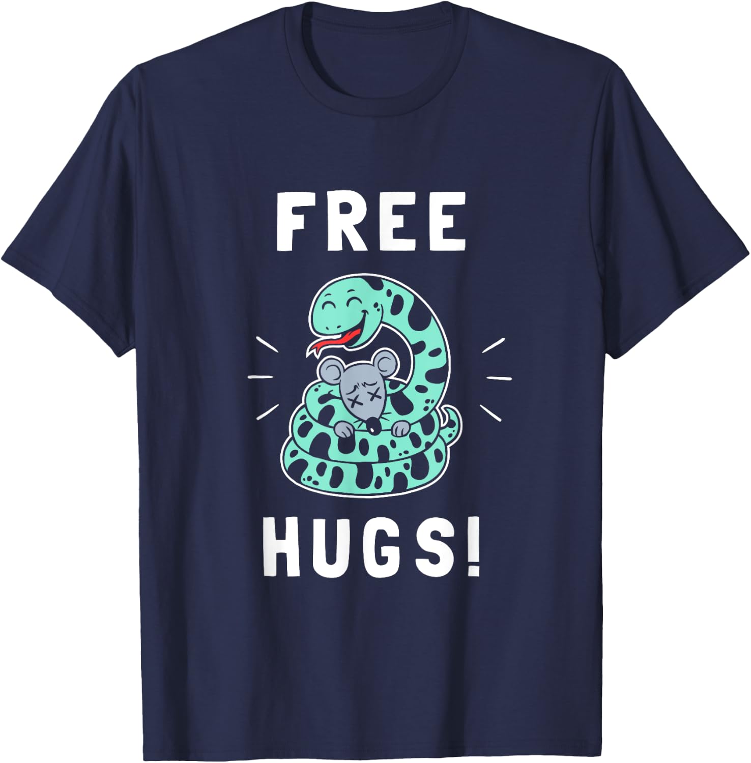 Free Hugs - Funny Python Snake Anaconda Joke T-Shirt - T-Shirt | Navy