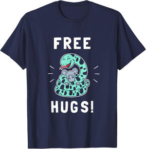 Free Hugs - Funny Python Snake Anaconda Joke T-Shirt - T-Shirt | Navy