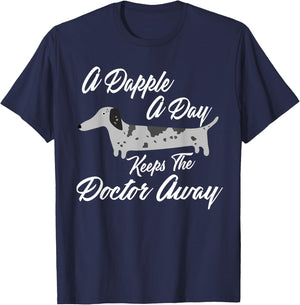 DAPPLE DACHSHUND GIFT, Funny Weiner Dog Shirt Dapple T-Shirt - T-Shirt | Navy