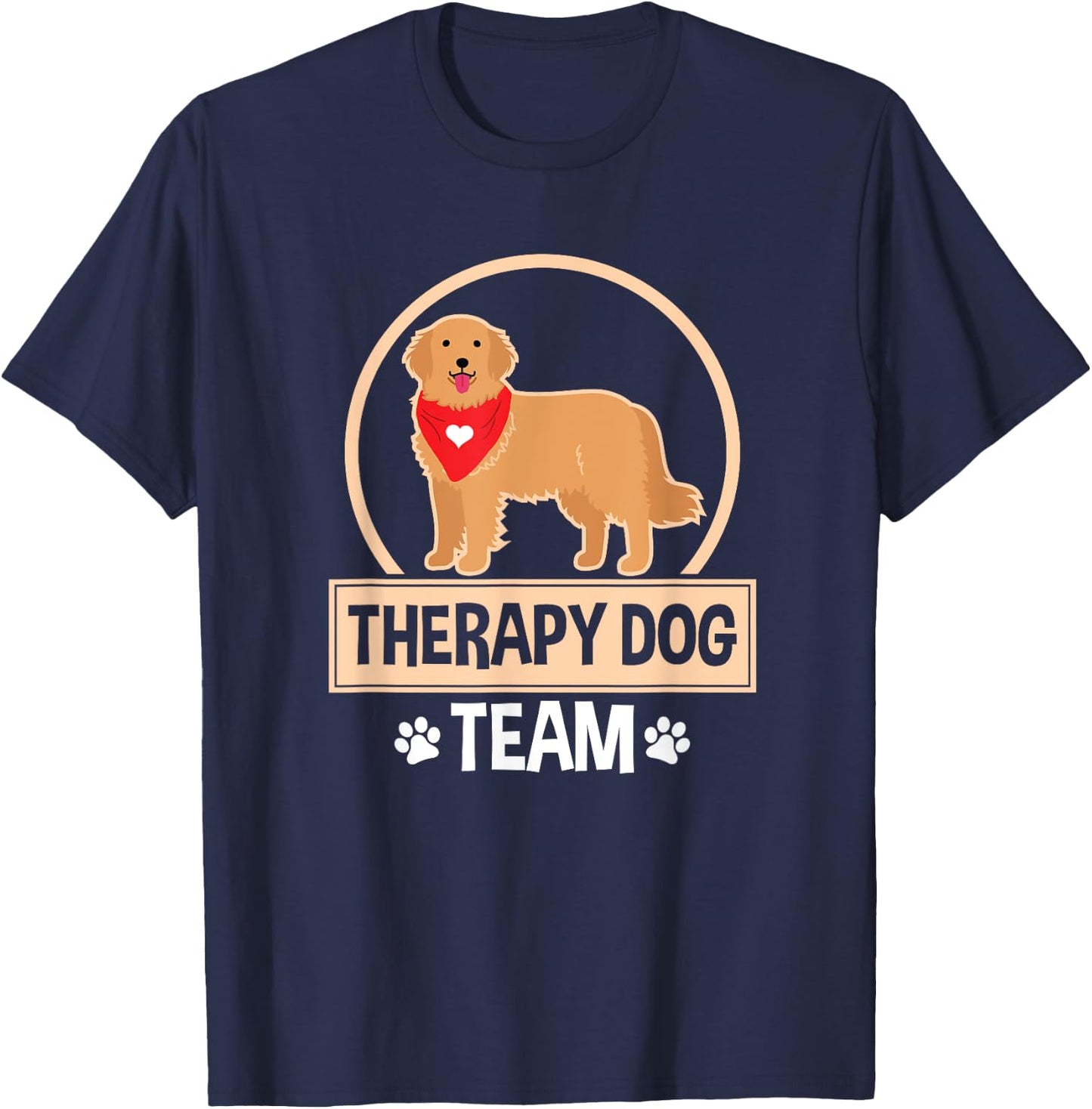 Therapy Dog Team - Therapy Dog Handler Women Girls Kids T-Shirt - T-Shirt | Navy