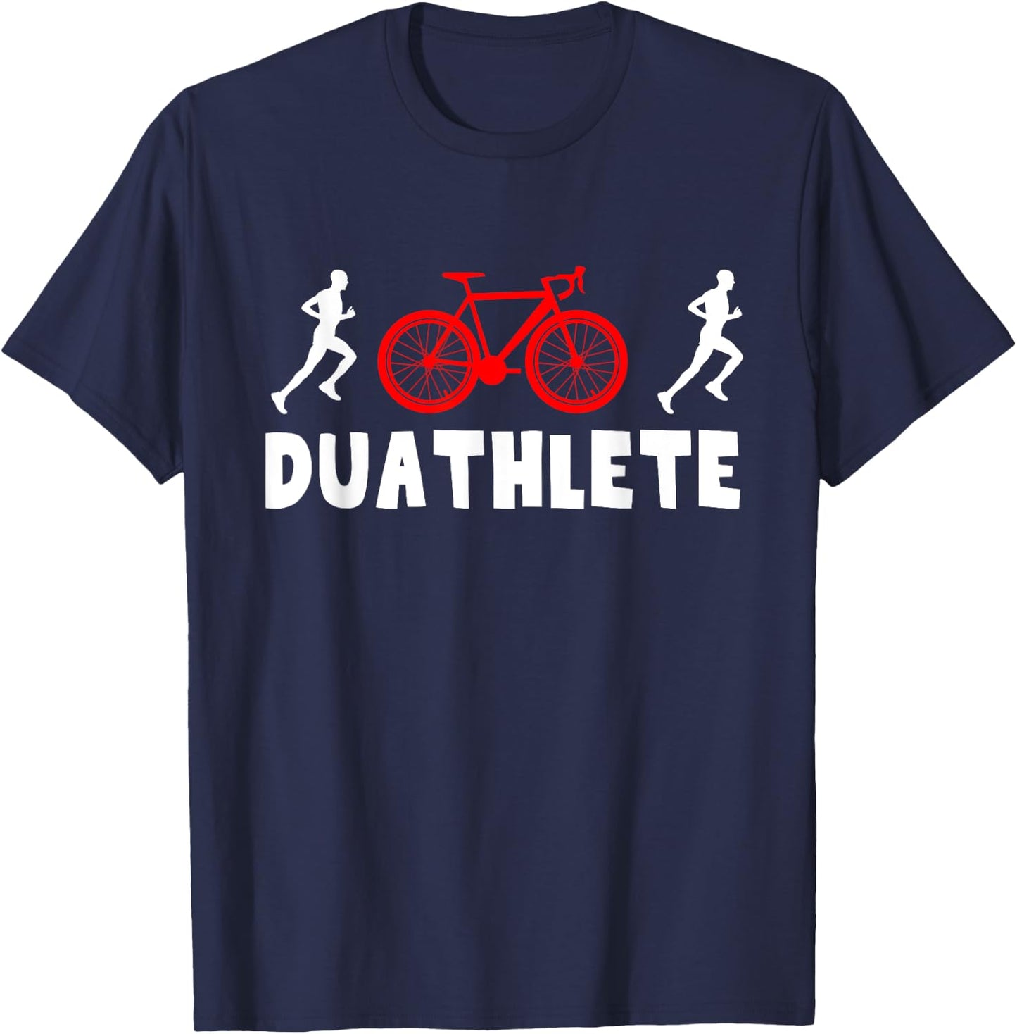 Duathlete Male Runner Duathlon T-Shirt - T-Shirt | Navy