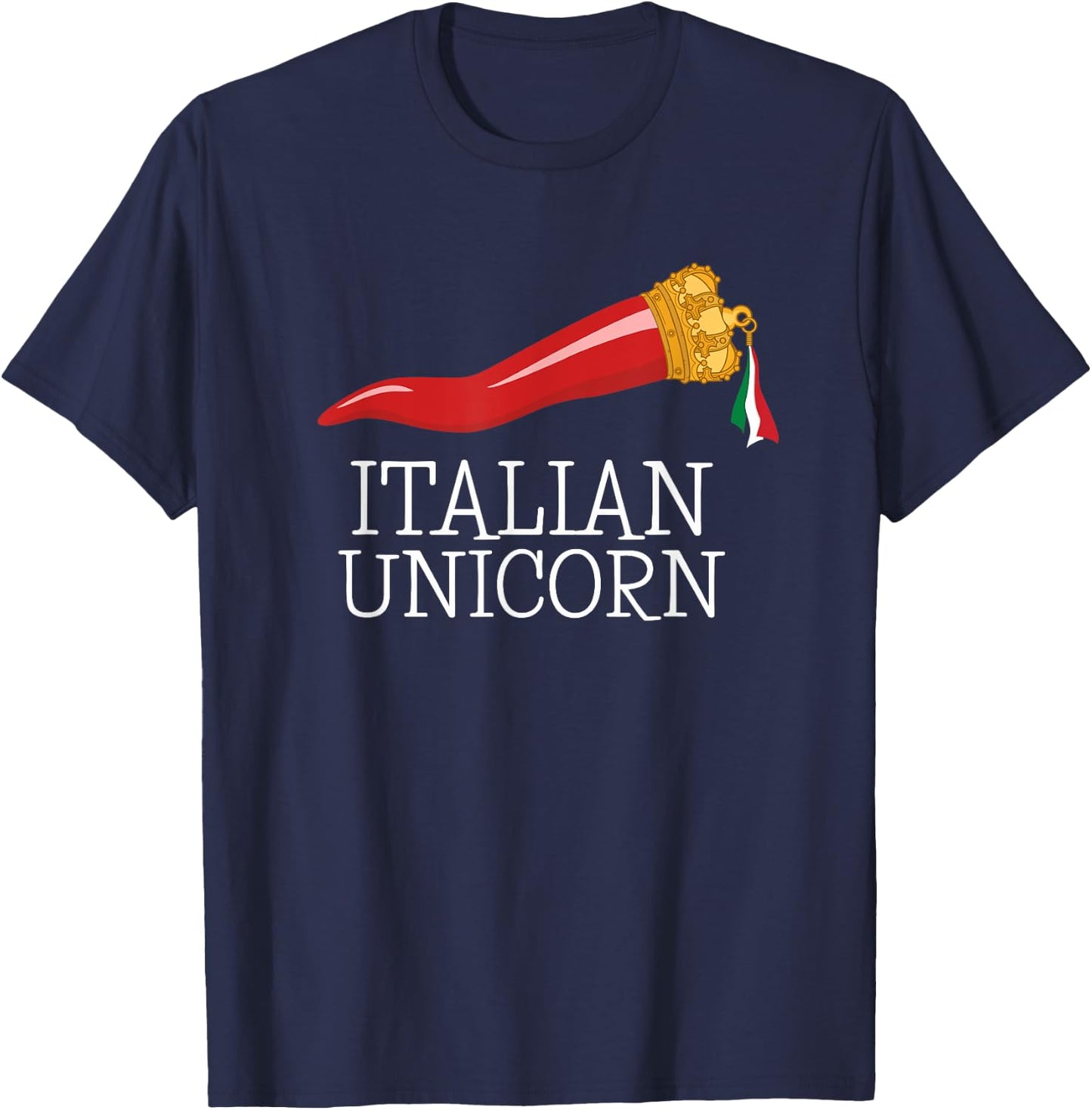 Funny Italian Lucky Charm Cornicello Italian Horn T-Shirt - T-Shirt | Navy