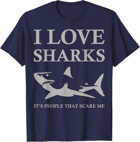 I Love Sharks T-Shirt - T-Shirt | Navy