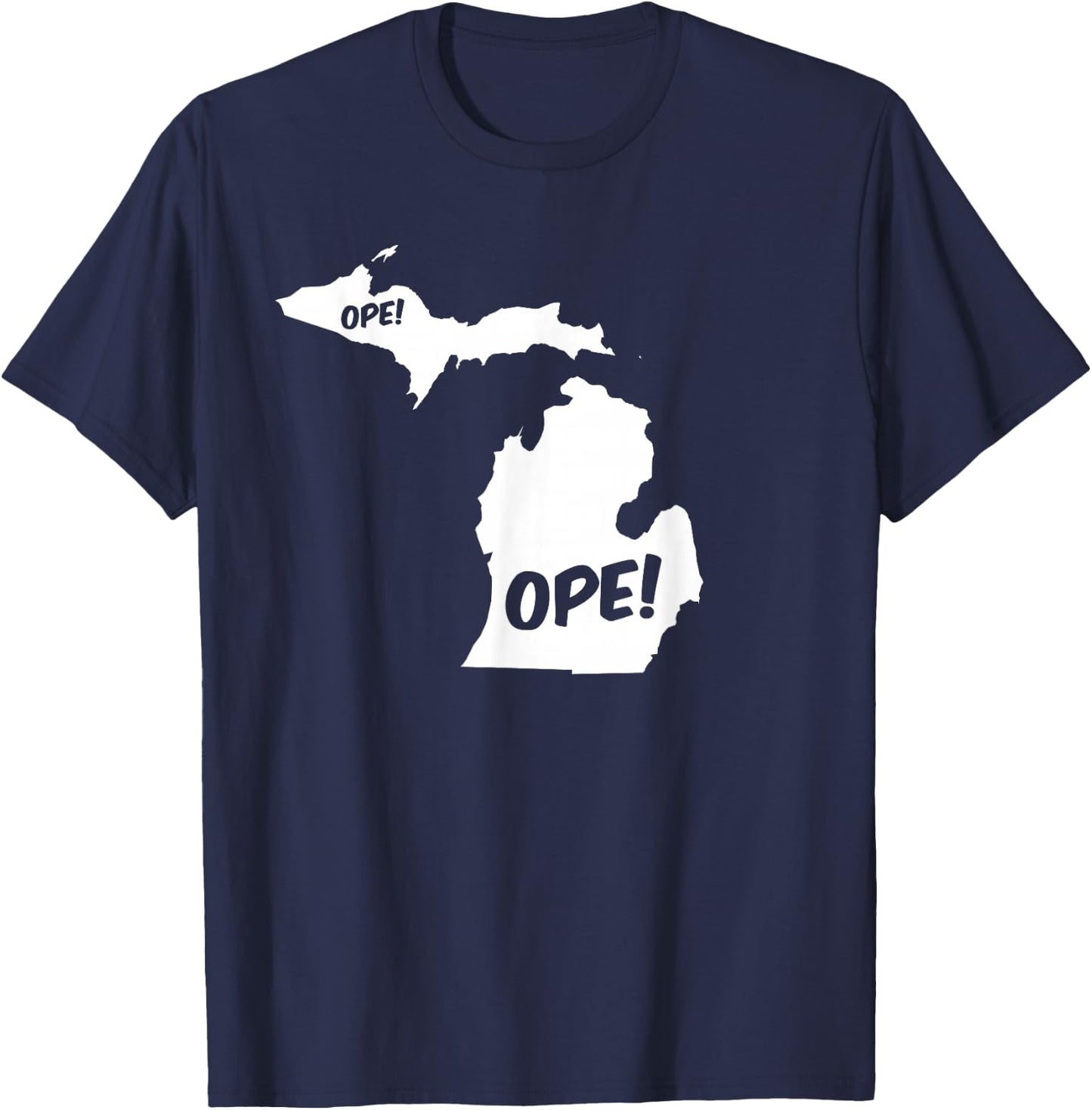 Ope Michigan State Outline Silhouette Wholesome Funny T-Shirt - T-Shirt | Navy