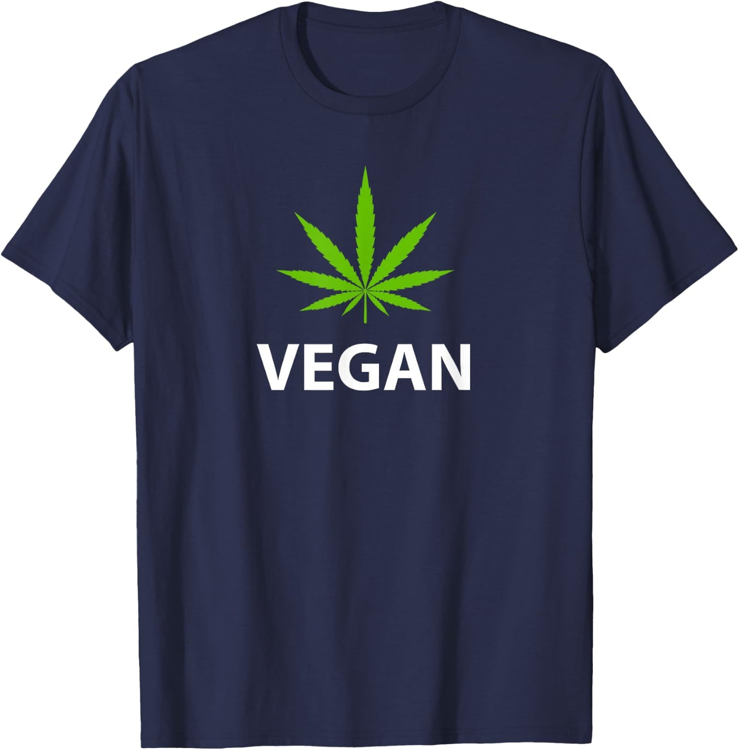 Marijuana Plant Leaf Pro Weed Vegan T-Shirt - T-Shirt | Navy