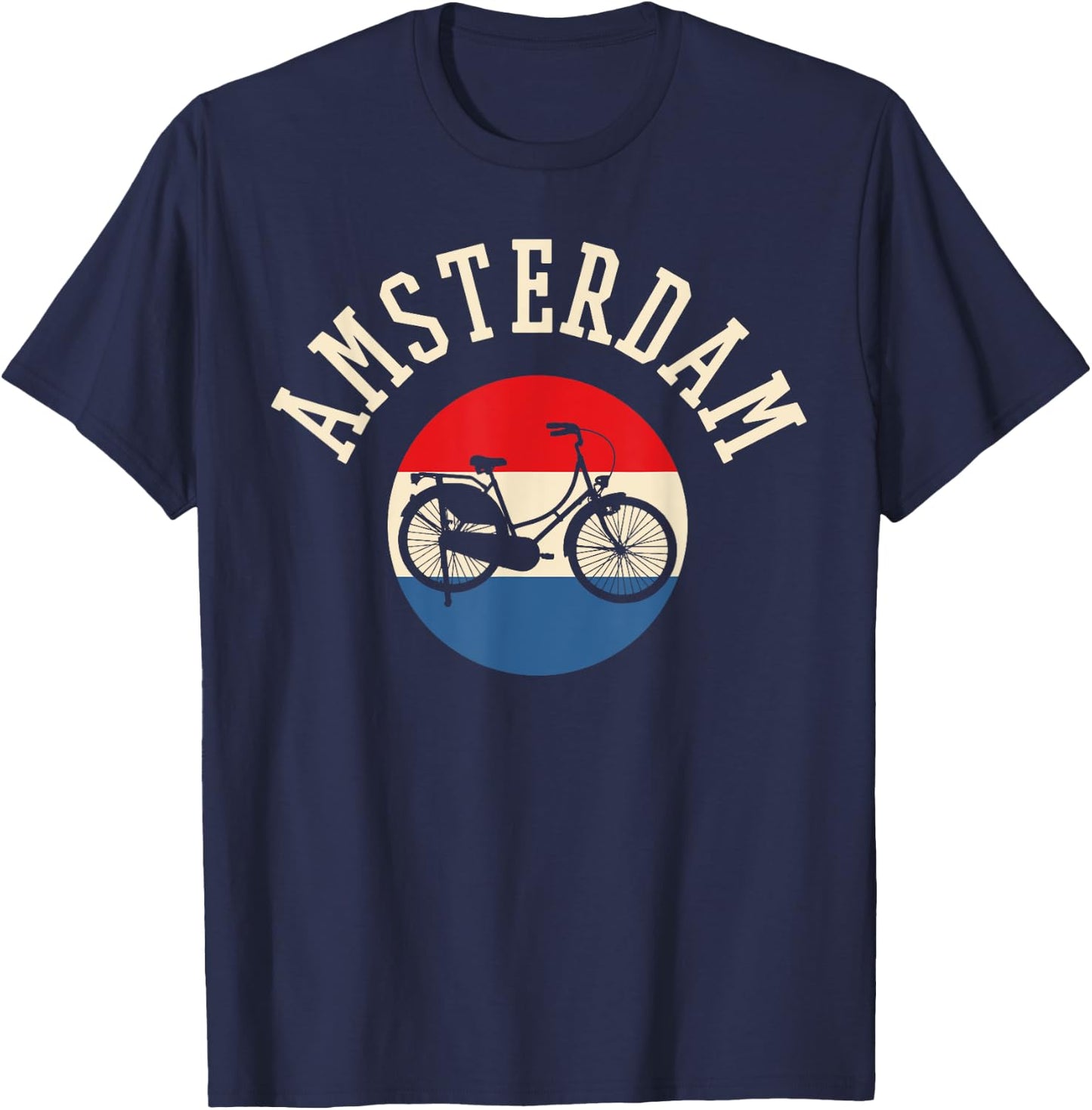 Travel Love Amsterdam Amsterdam Black -Adults Small Classic Fit Short Sleeve T-Shirt - T-Shirt | Navy