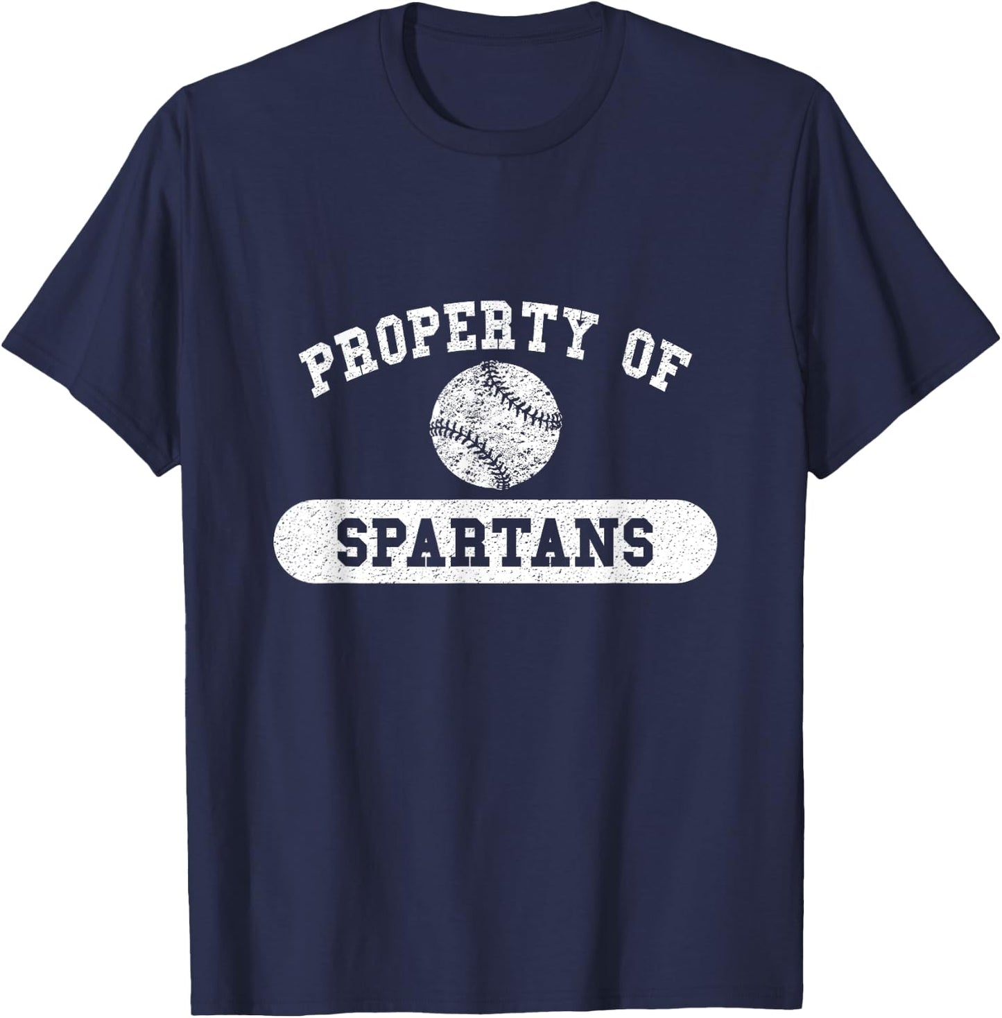 Property of Spartans Baseball T-Shirt - T-Shirt | Navy