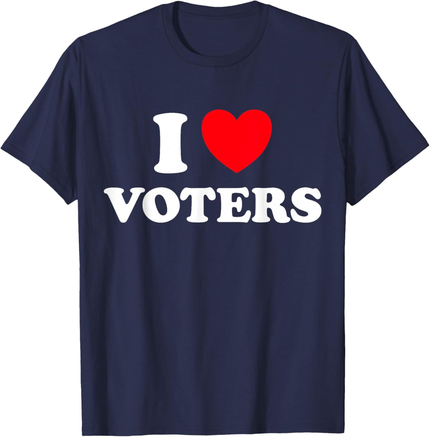 Voter Heart Funny Cute Democracy Free Election Go Vote Fan T-Shirt - T-Shirt | Navy
