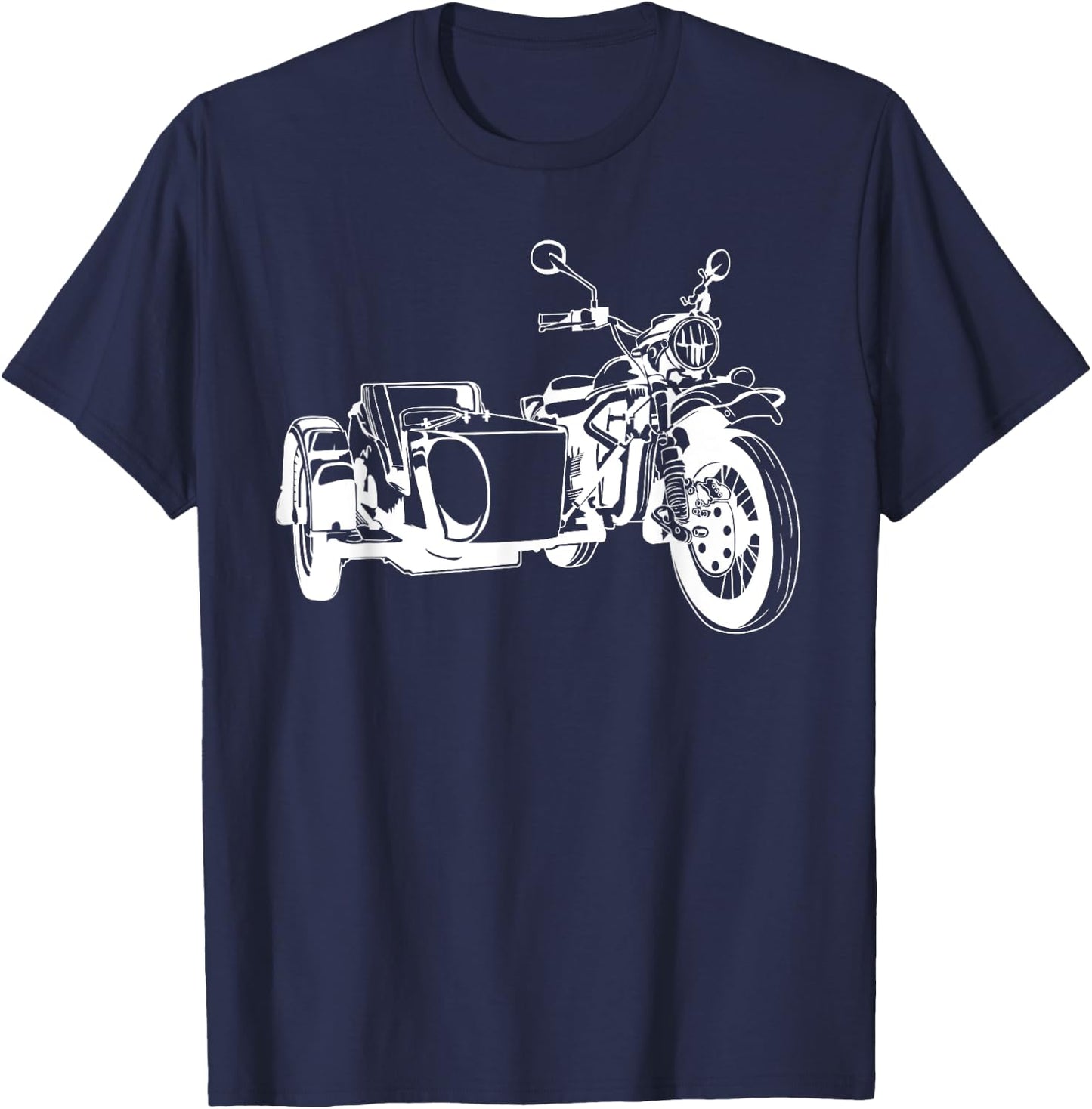 Sidecar Motorcycle Vintage 3-Wheel Motorbike T-Shirt - T-Shirt | Navy