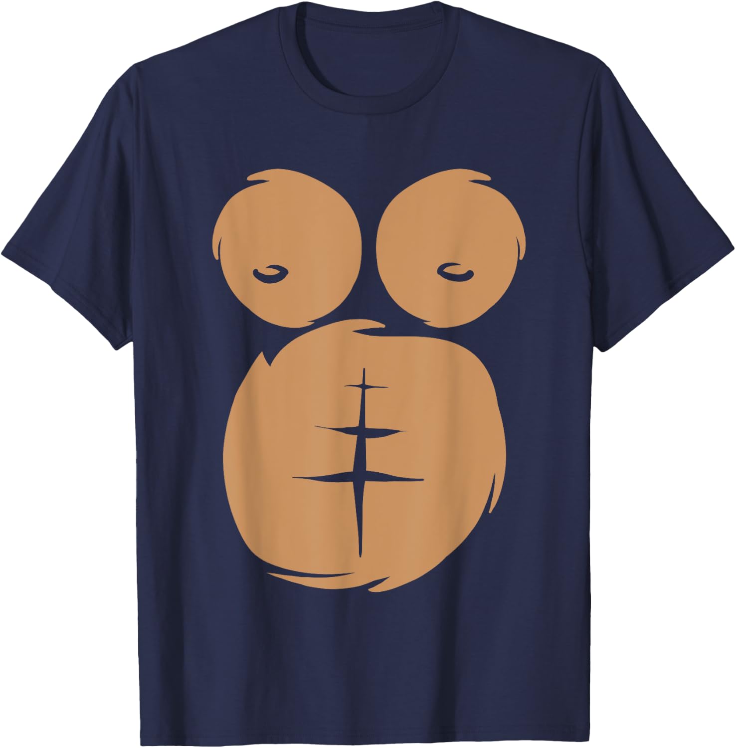 Monkey Ape Gorilla Chest Belly Halloween Office Party T-Shirt - T-Shirt | Navy