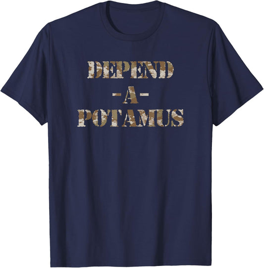 Dependapotamus Military Camo T-Shirt - T-Shirt | Navy