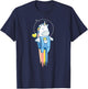Space Unicorn - Flying Astronaut Stars and Rainbow T-Shirt - T-Shirt | Navy