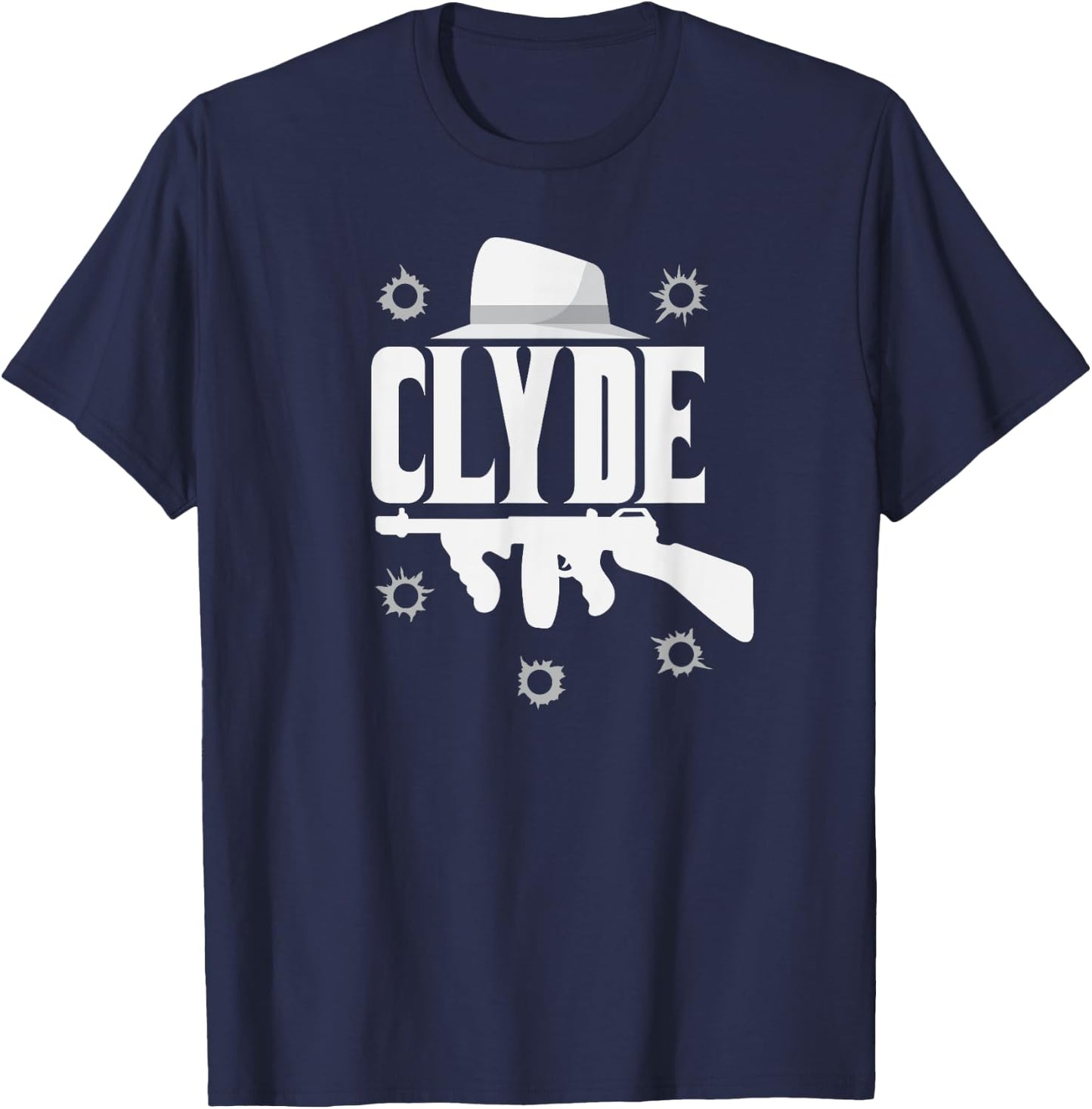 Clyde and Bonnie Halloween Matching Couples Costume T-Shirt - T-Shirt | Navy