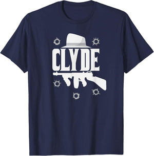 Clyde and Bonnie Halloween Matching Couples Costume T-Shirt - T-Shirt | Navy