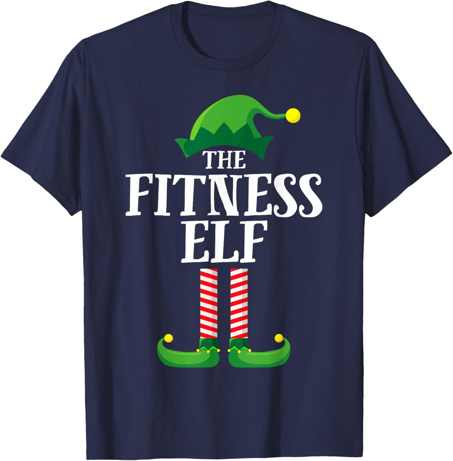Fitness Elf Matching Family Group Christmas Party Pyjamas T-Shirt - T-Shirt | Navy