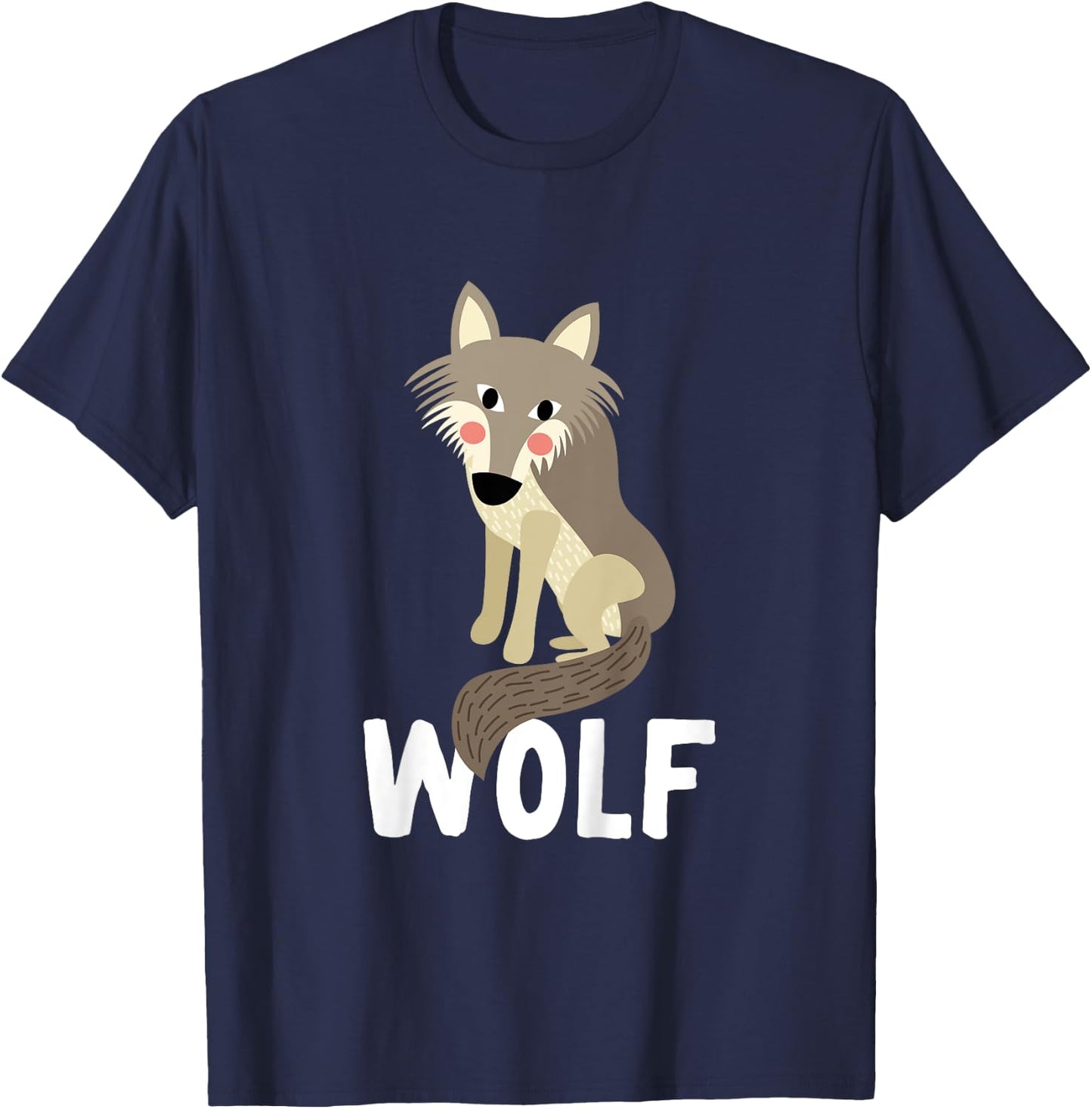 Wolf Shirt For Boys Or Girls | Cute Wolf Gift T-Shirt - T-Shirt | Navy