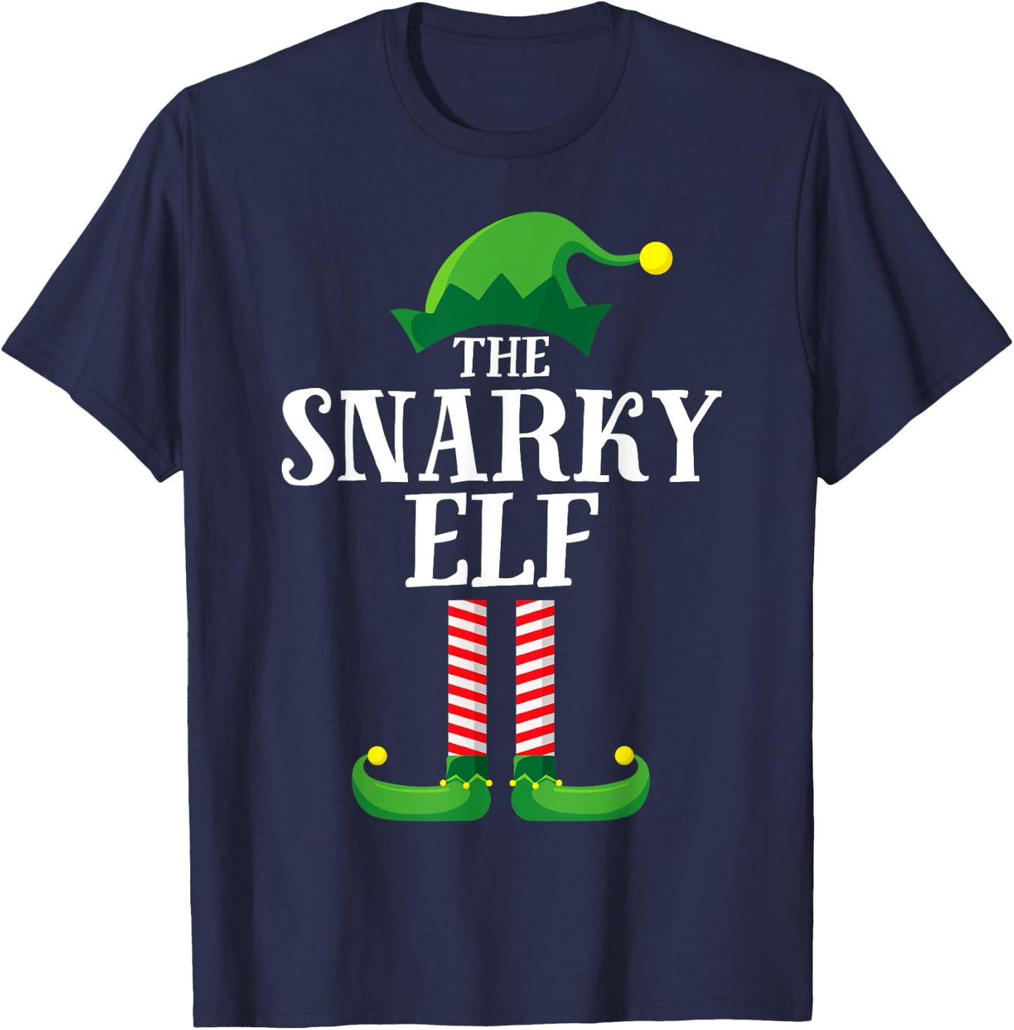 Snarky Elf Matching Family Group Christmas Party Pyjamas T-Shirt - T-Shirt | Navy