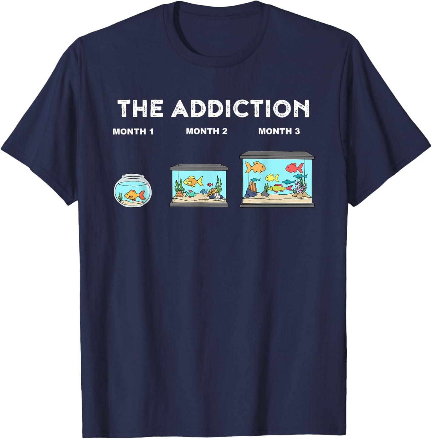 Fish Keeper - Aquarium Lover Gifts & Gift Ideas Adult Classic Fit Black Aquarium Addiction Funny Aquarium T-Shirt - T-Shirt | Navy