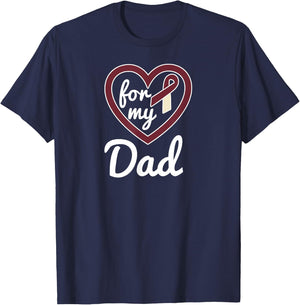 Head and Neck Cancer Dad Ribbon Awareness Products T-Shirt - T-Shirt | Navy