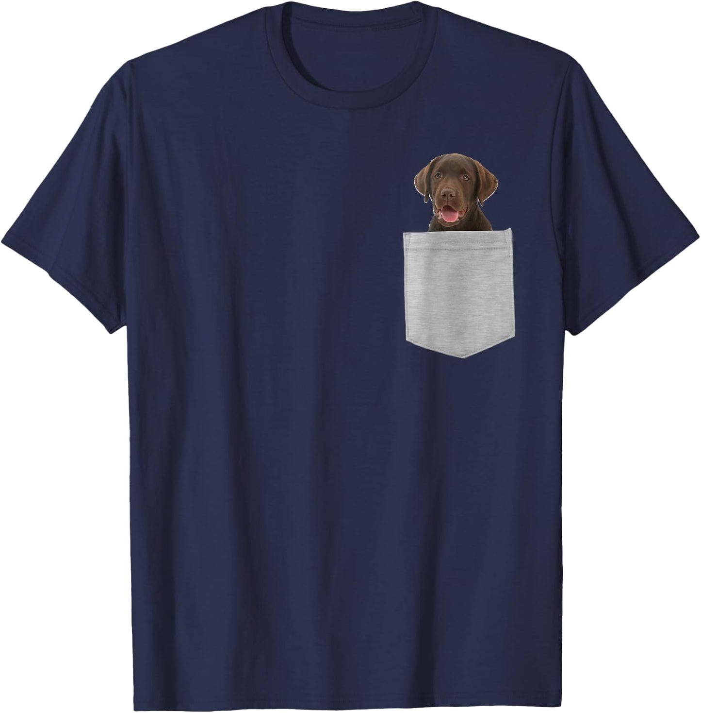 Dog in Your Pocket Chocolate Lab, Labrador T-Shirt - T-Shirt | Navy