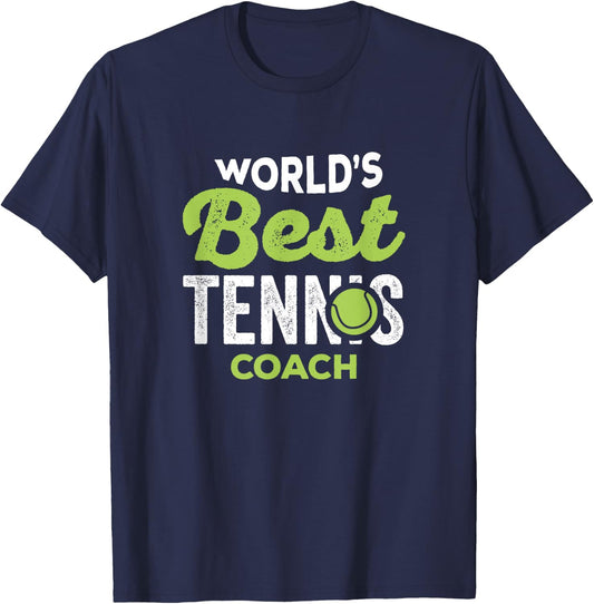 Tennis Gifts - Worlds Best Tennis Coach T-Shirt - T-Shirt | Navy
