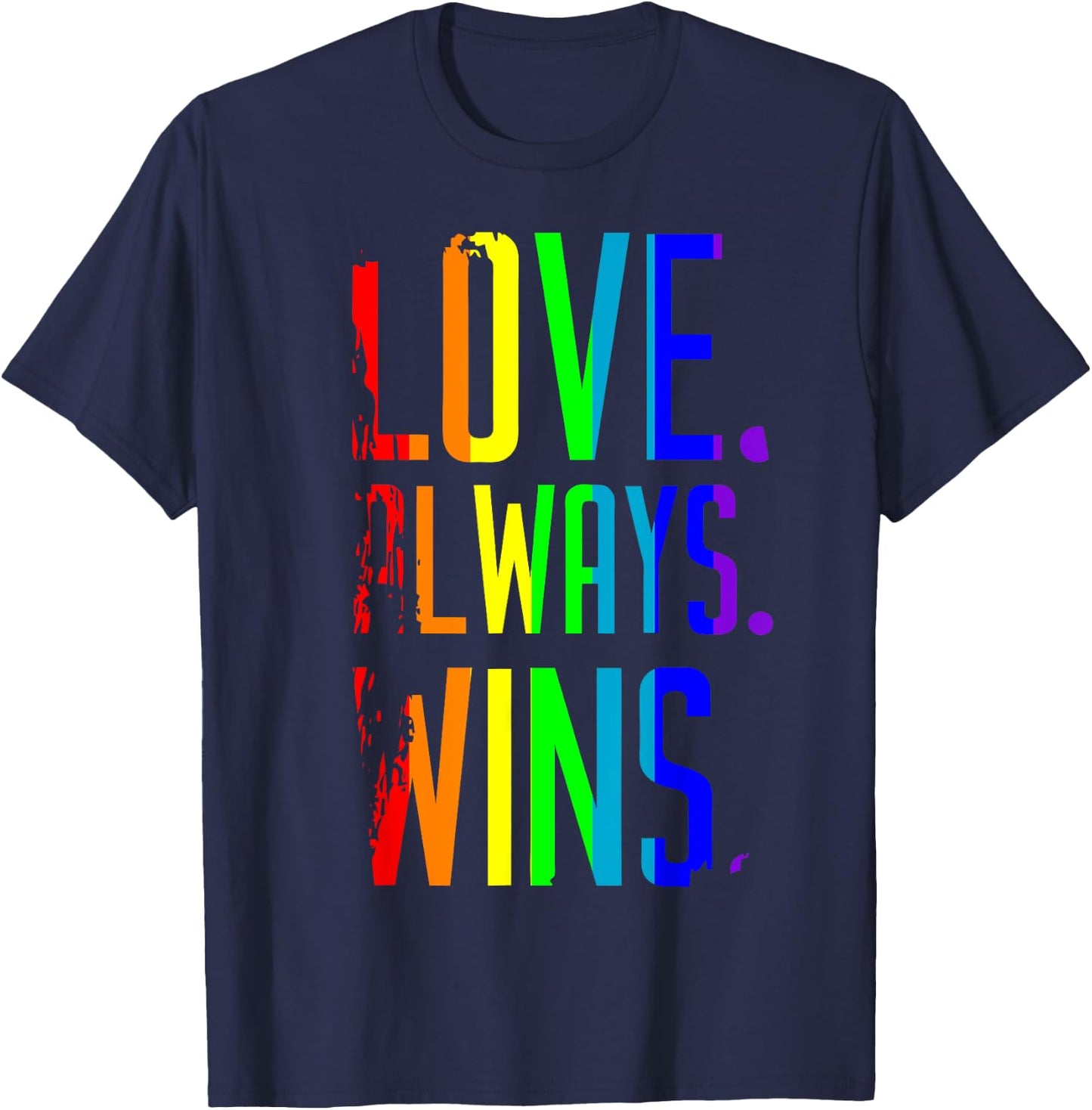 Rainbow Love Always Wins T Shirt T-Shirt - T-Shirt | Navy