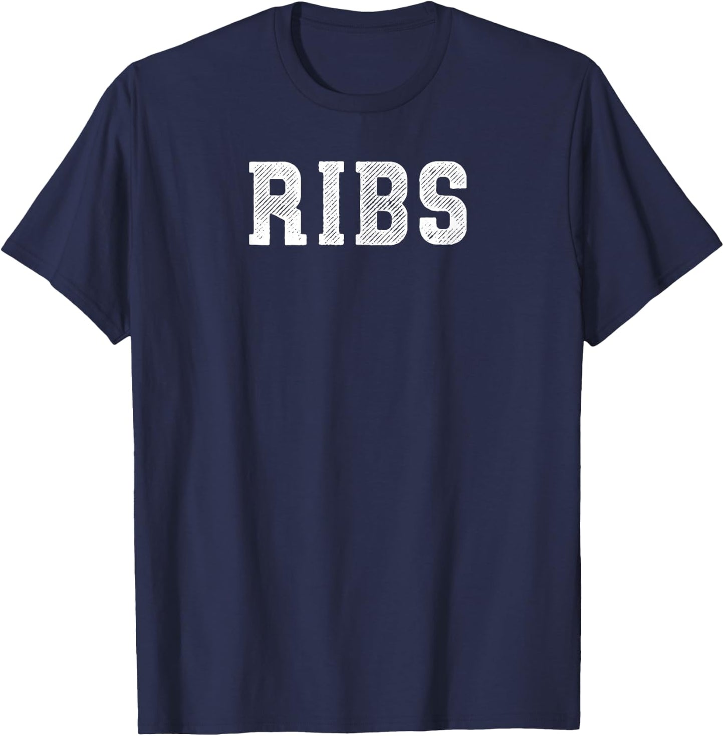 Vintage BBQ T Shirt RIBS Distressed Weathered Barbecue T-Shirt - T-Shirt | Navy