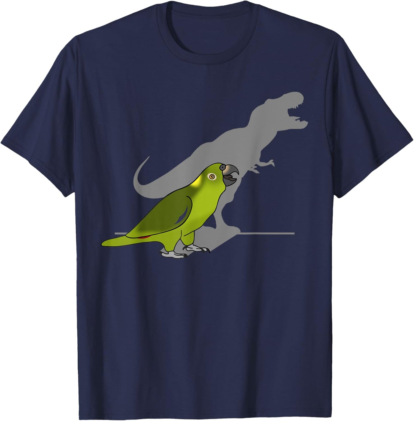 Funny dinosaur Birb, T-rex Yellow Naped Amazon Parrot T-Shirt - T-Shirt | Navy
