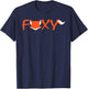Foxy Fun Sexy Cute Fox Orange White Design T-Shirt - T-Shirt | Navy