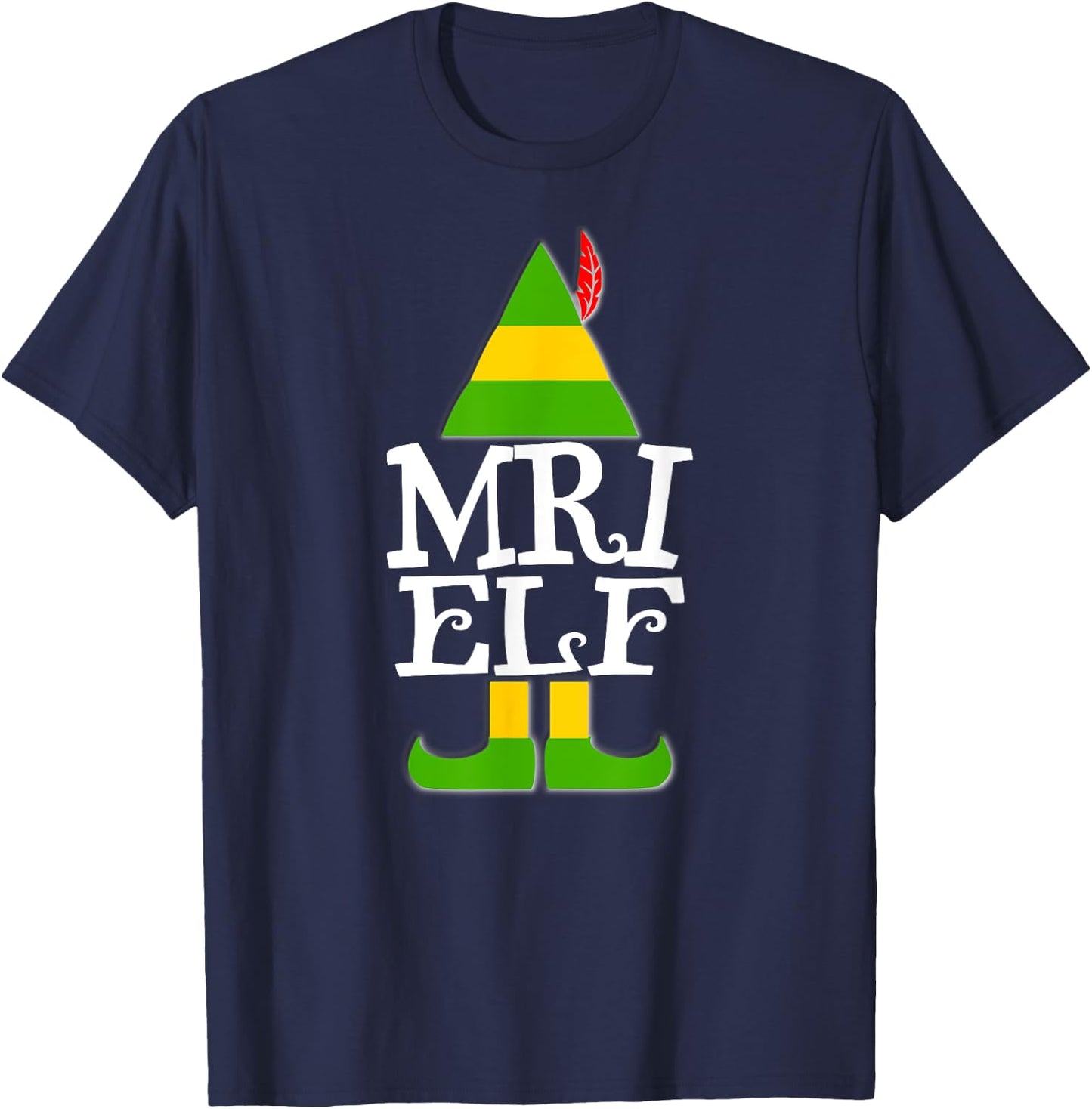 MRI ELF Christmas T Shirt Magnetic Resonance Imaging T-Shirt - T-Shirt | Navy