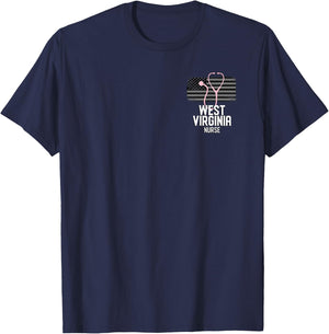 West Virginia Registered Nurse RN Hospital Nurses T-Shirt - T-Shirt | Navy