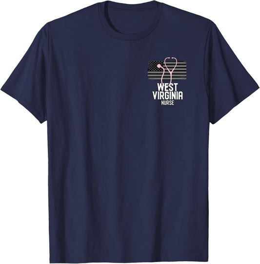West Virginia Registered Nurse RN Hospital Nurses T-Shirt - T-Shirt | Navy