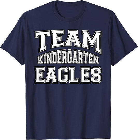 Team Kindergarten Grade Eagles Student Back To School T-Shirt - T-Shirt | Navy