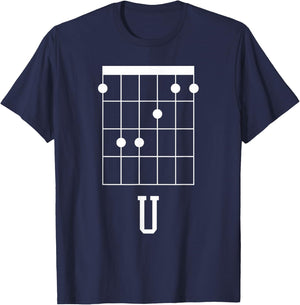 Gitarren Geschenke fr Gitarristen Guitar F Chord F U Funny Musician Gift T-Shirt - T-Shirt | Navy
