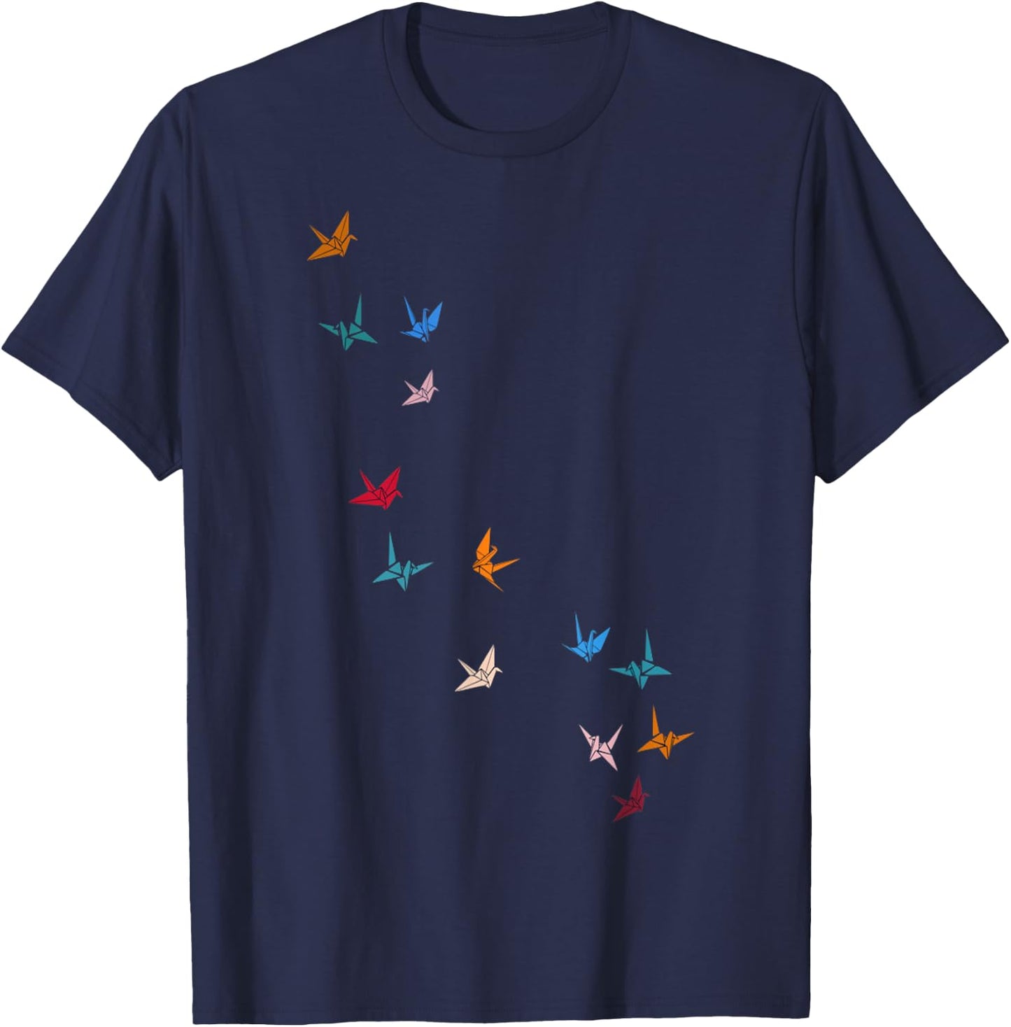 Flying Paper Cranes Birds T-Shirt - T-Shirt | Navy