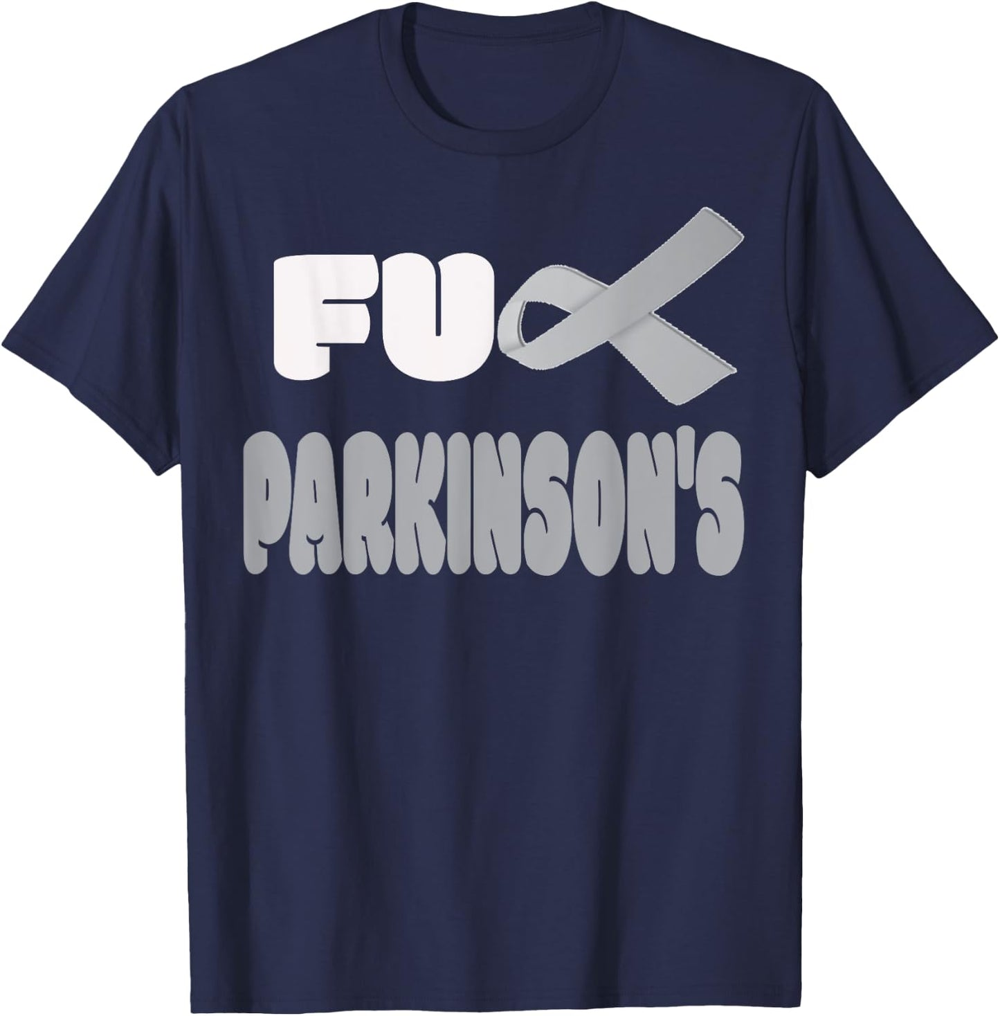 Fuck Parkinson's Disease Warrior Awareness Faith T-Shirt - T-Shirt | Navy